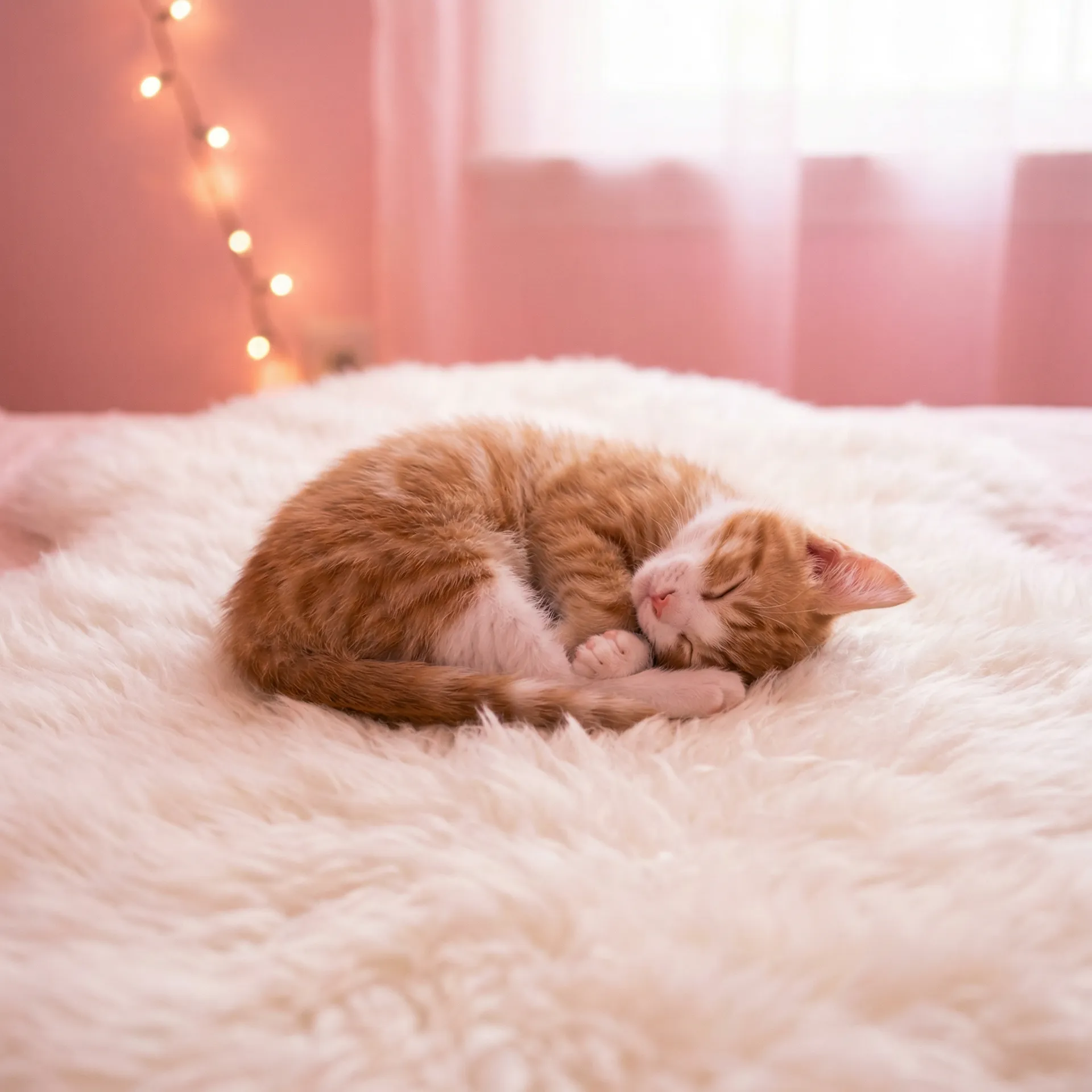 小猫蜷成一团入睡 - 忘忧草影视