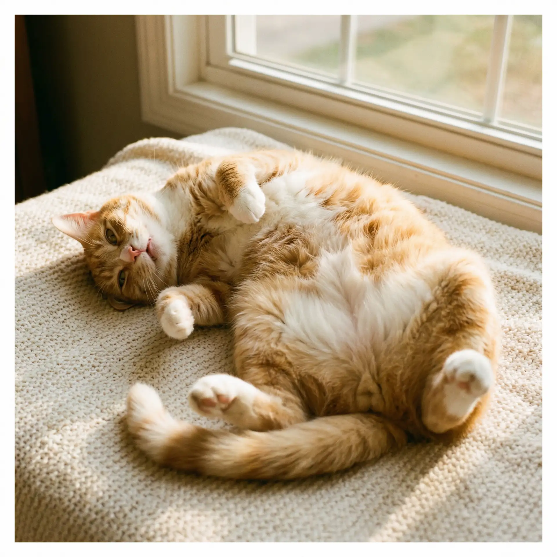 猫咪仰躺露出肚皮 - 忘忧草影视